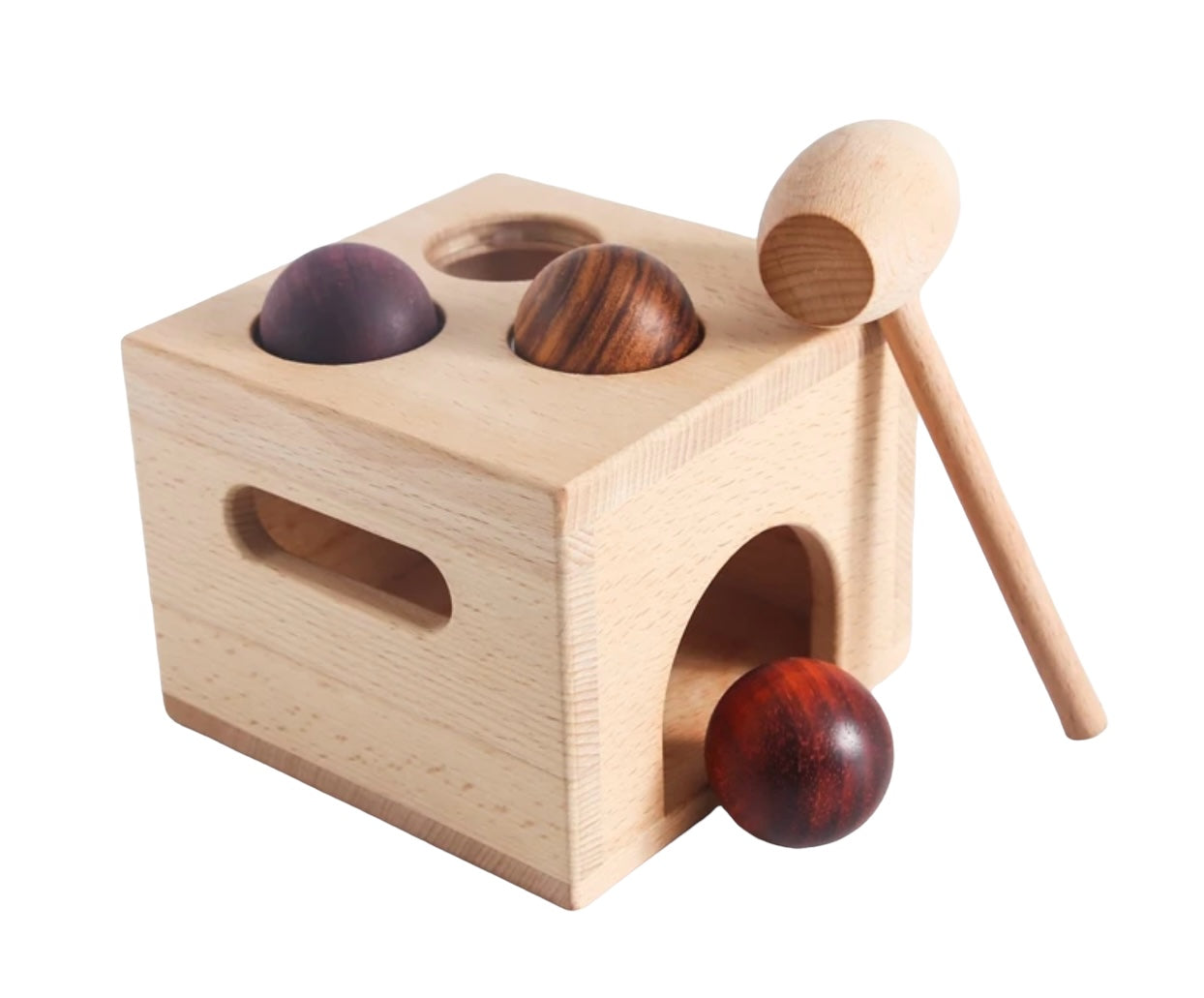 Wooden Toy with Balls & Hammer