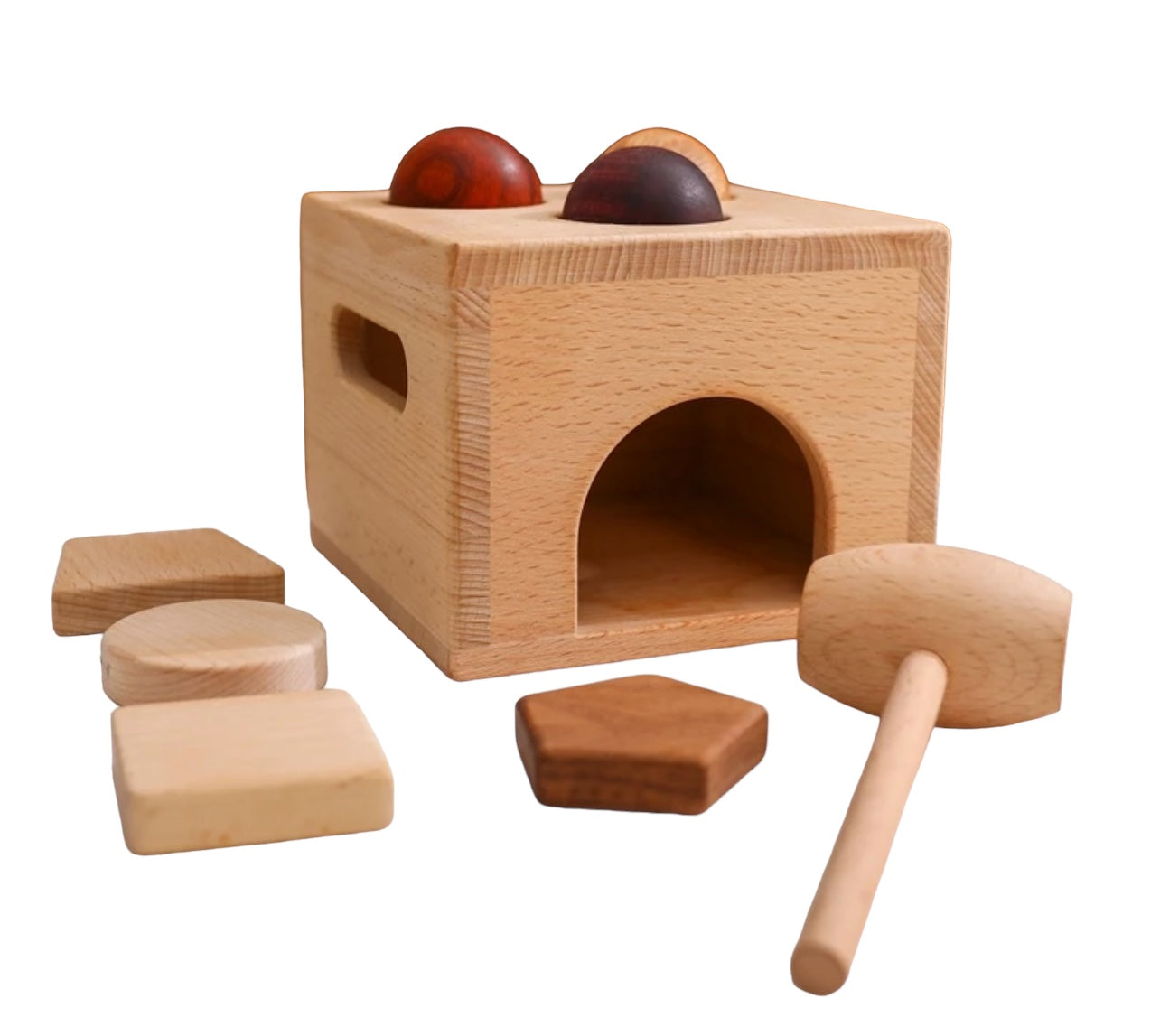 Wooden Toy with Balls & Hammer