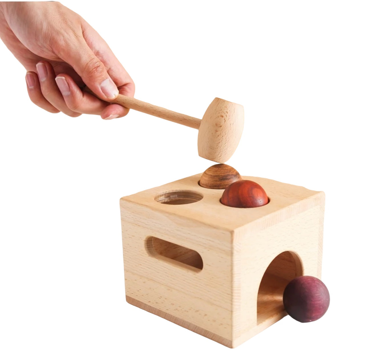 Wooden Toy with Balls & Hammer