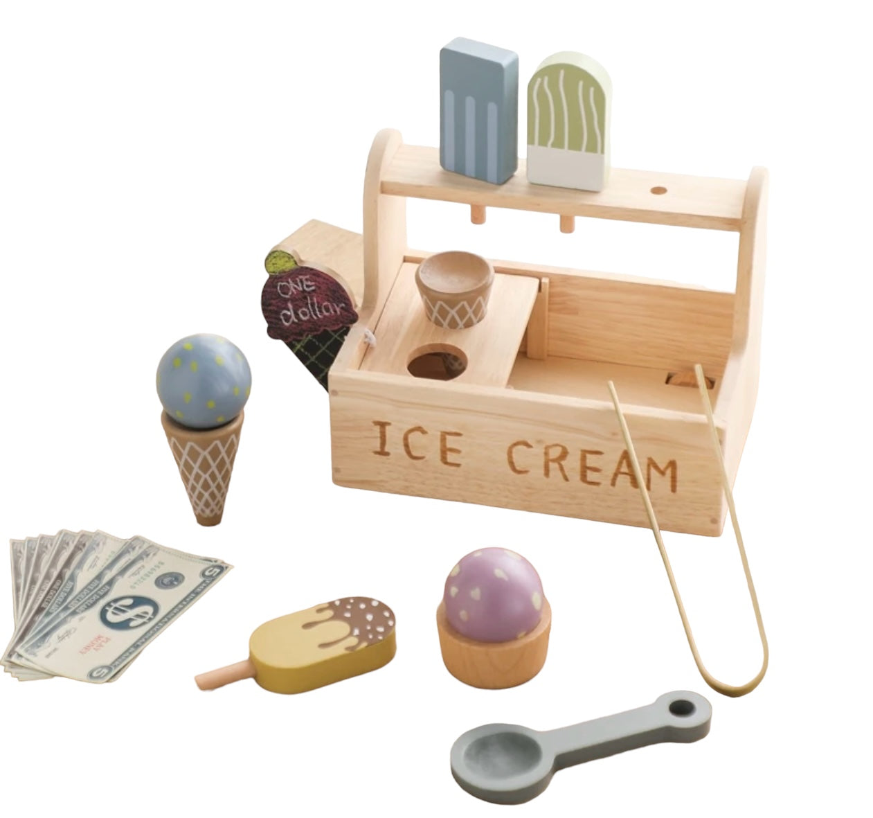 Wooden Ice Cream Tray Toy