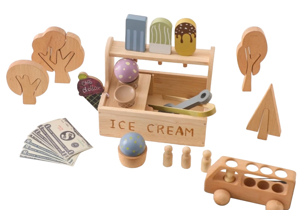 Wooden Ice Cream Tray Toy