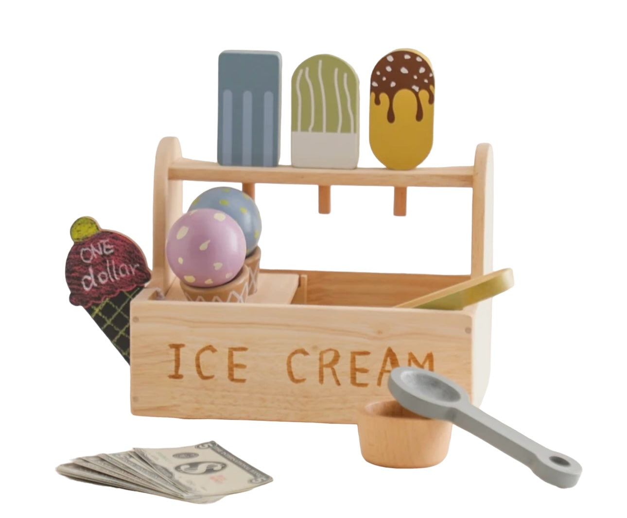 Wooden Ice Cream Tray Toy